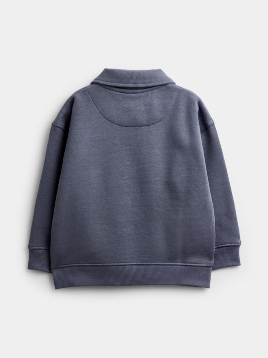 Dsiney Kidz - Jojo Maman Bébé Blue Panda Embroidered Half Zip Sweatshirt image 2