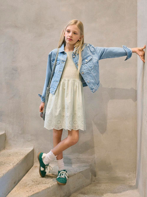 Dsiney Kidz - ONLY KIDS White Emroidery Anglais Smocking Dress image 1