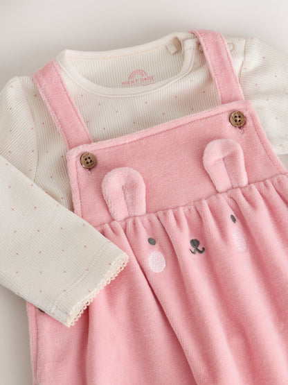 Pink Bunny Dungaree and Bodysuit Baby 2 Piece Set (0mths-2yrs) - image 4