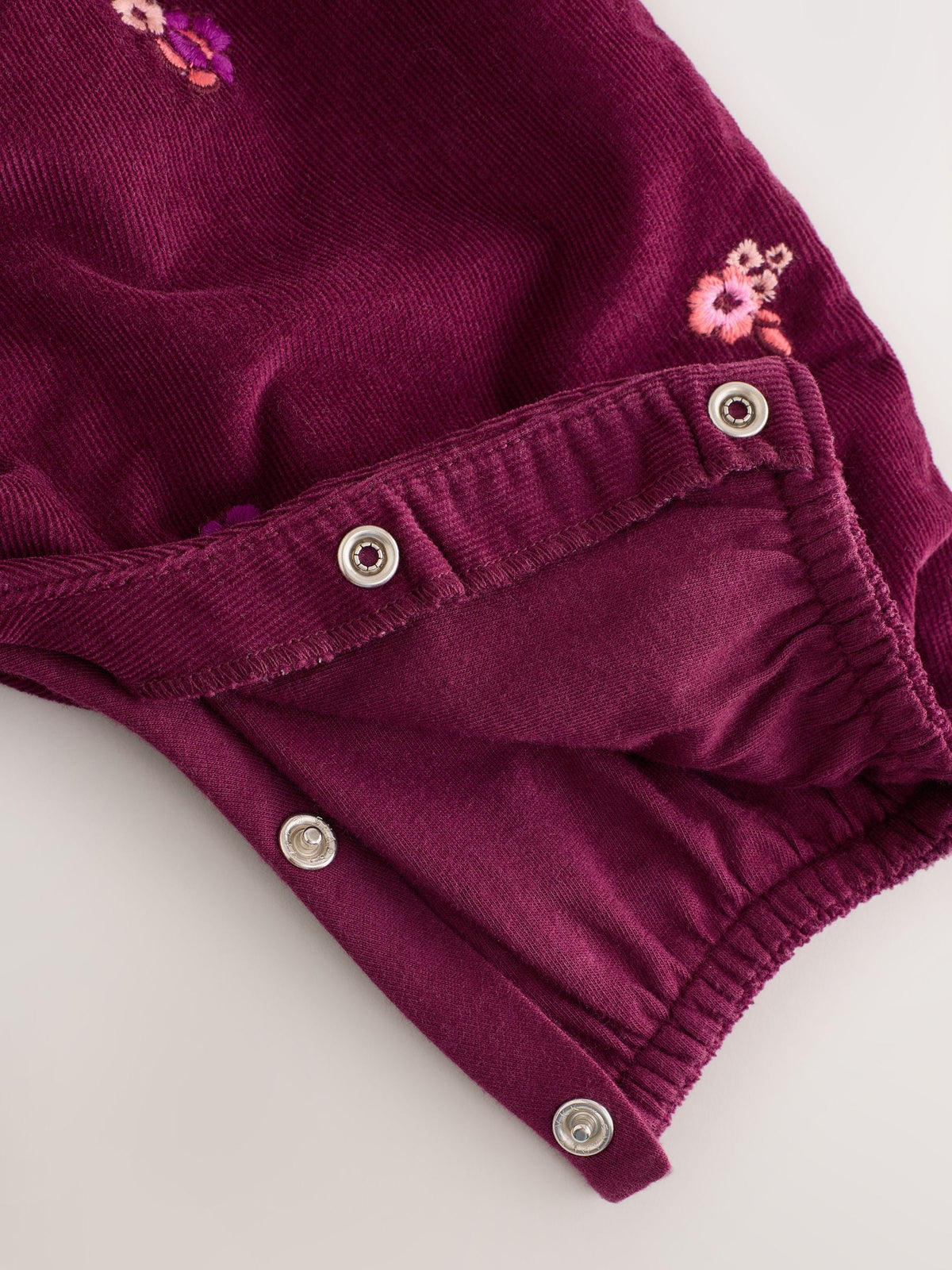 Burgundy Floral Cord Baby Dungarees And Bodysuit Set 2 Piece (0mths-2yrs) - image 5