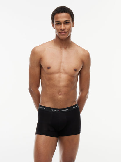 Dsiney Kidz - Tommy Hilfiger Grey Heather/Black/White Cotton Stretch Boxer Trunks 3 Pack image 2