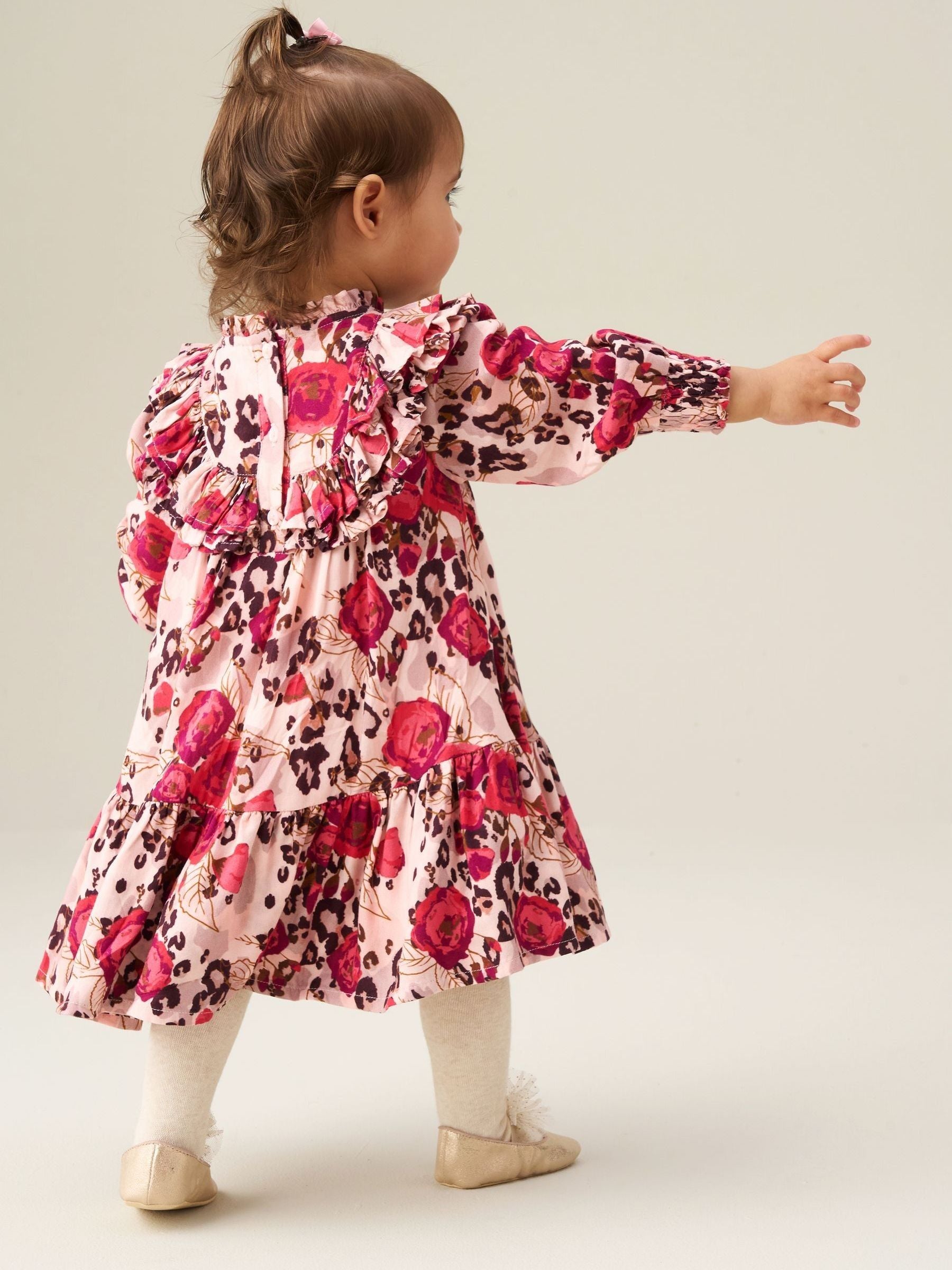 Dsiney Kidz - Angel & Rocket Pink Lyra Animal Rose Print Dress image 2
