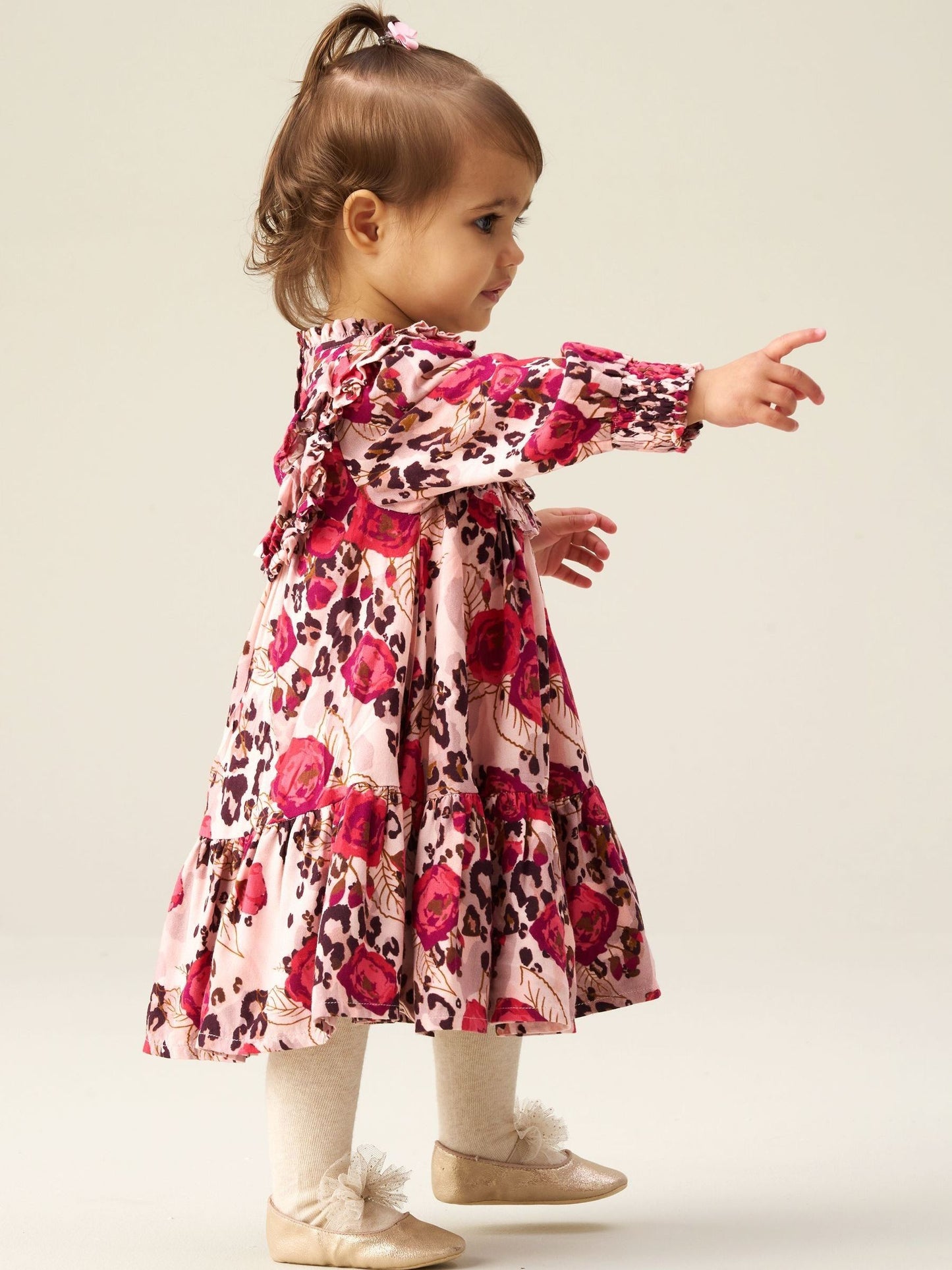 Dsiney Kidz - Angel & Rocket Pink Lyra Animal Rose Print Dress image 3