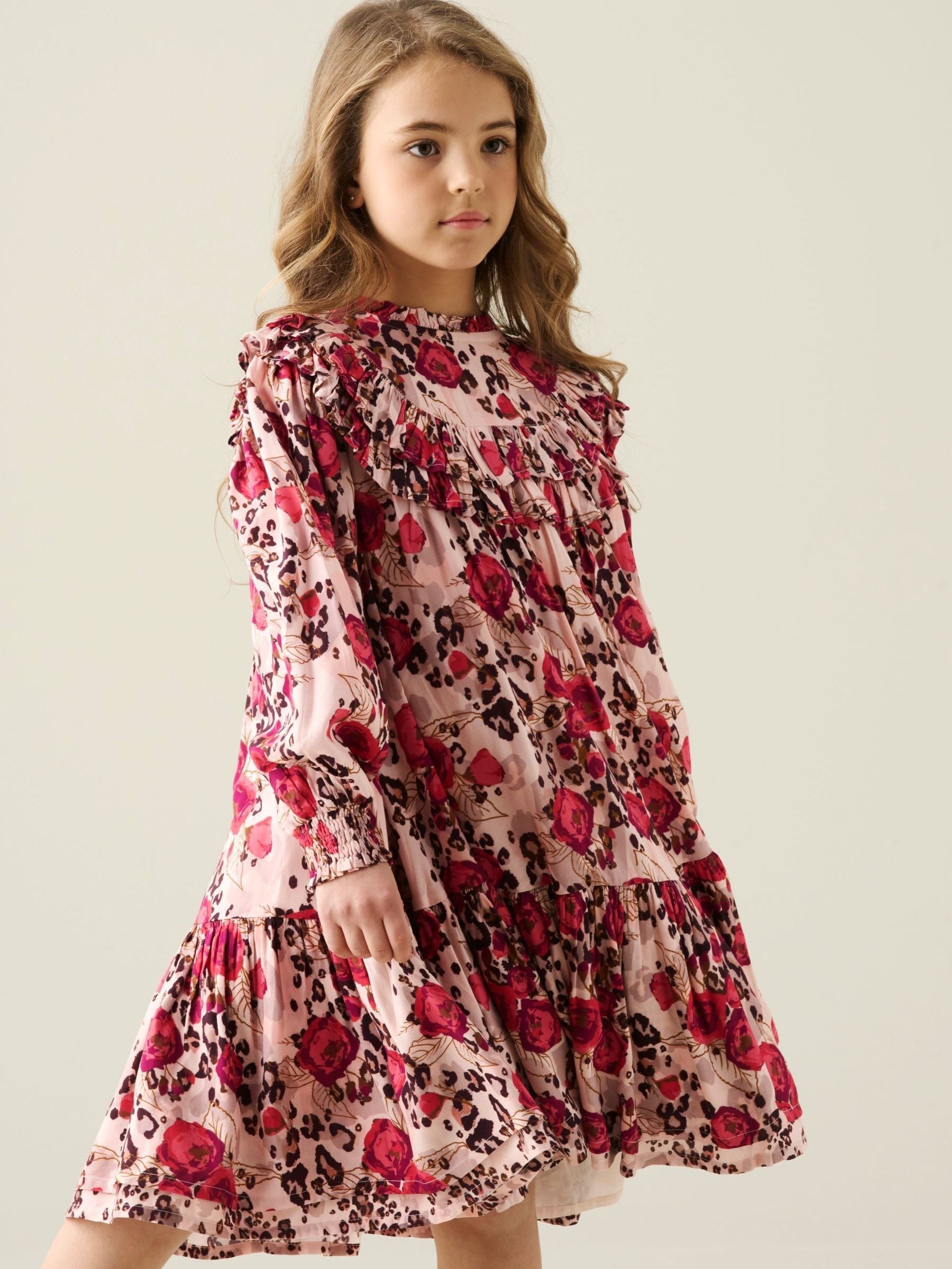 Dsiney Kidz - Angel & Rocket Pink Lyra Animal Rose Print Dress image 2
