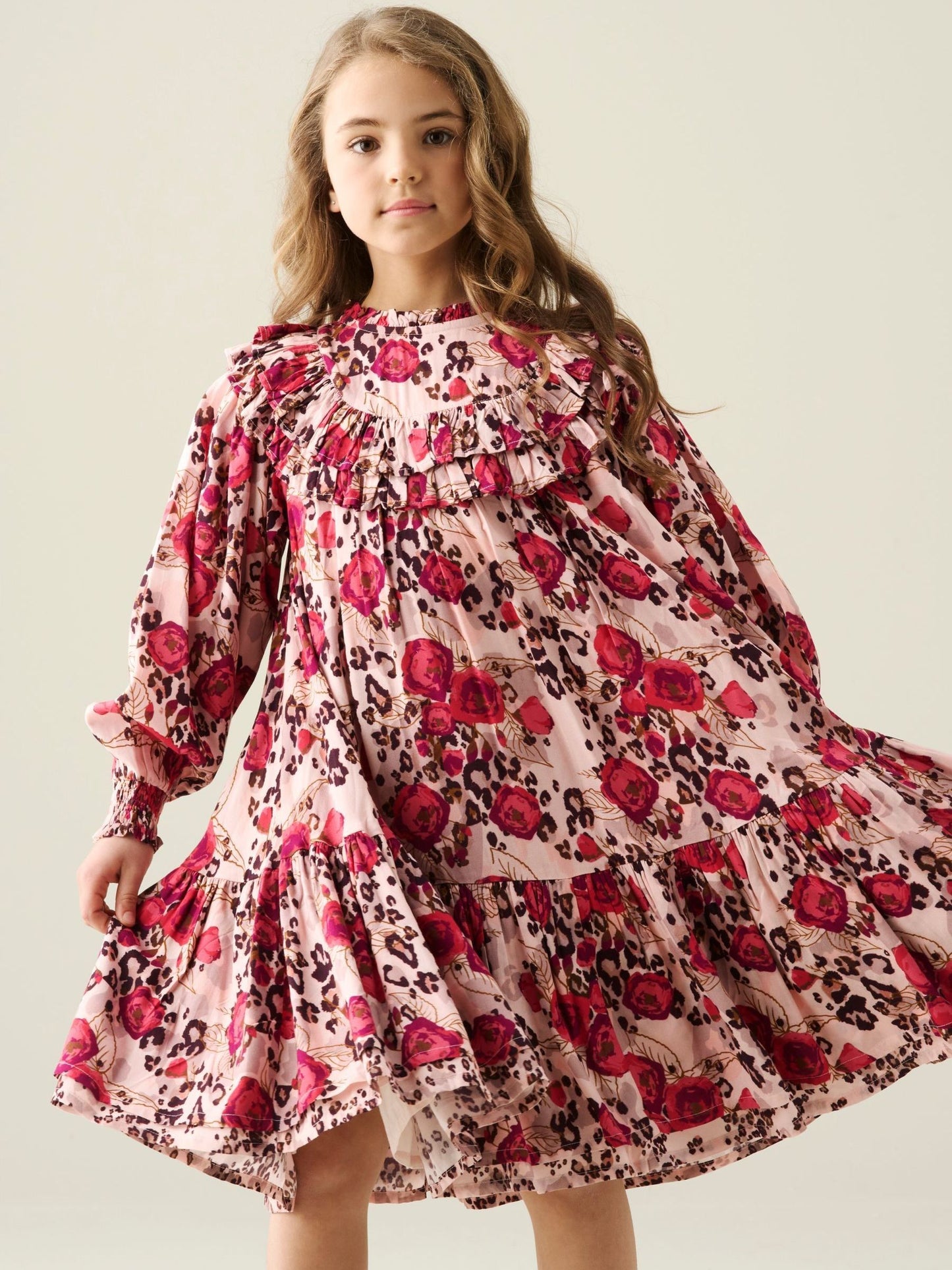 Dsiney Kidz - Angel & Rocket Pink Lyra Animal Rose Print Dress image 5