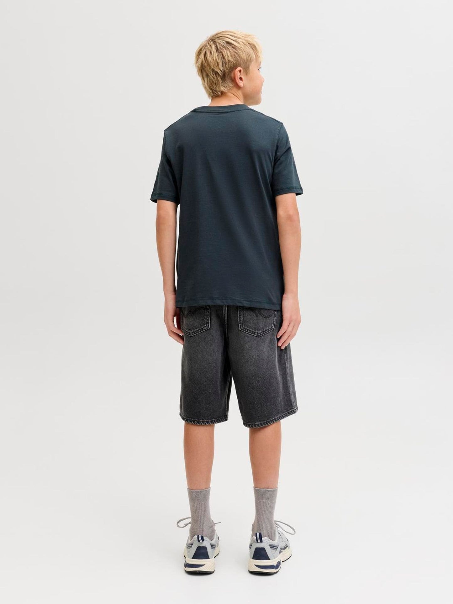 Dsiney Kidz - JACK & JONES Junior Black Baggy Fit Alex Denim Shorts image 2