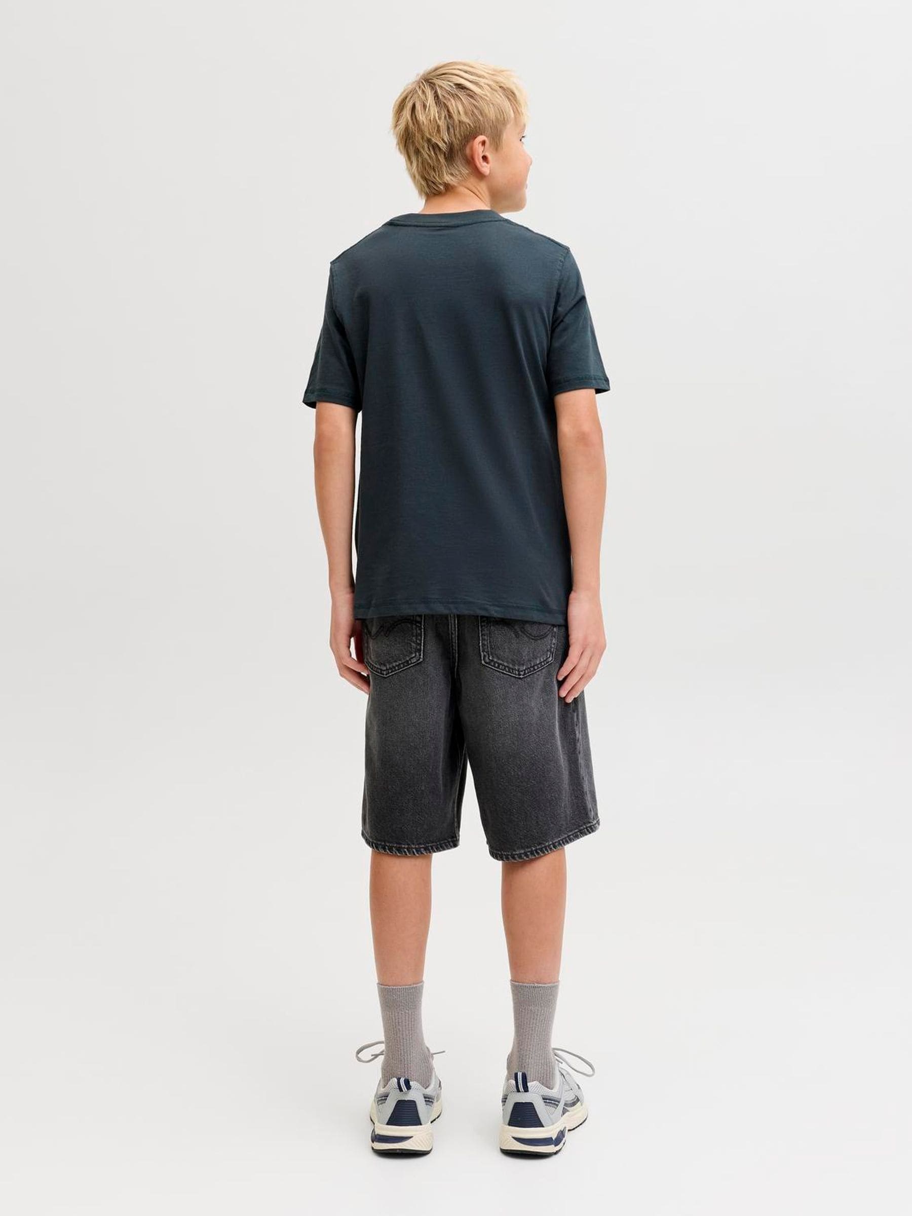 Dsiney Kidz - JACK & JONES Junior Black Baggy Fit Alex Denim Shorts image 2