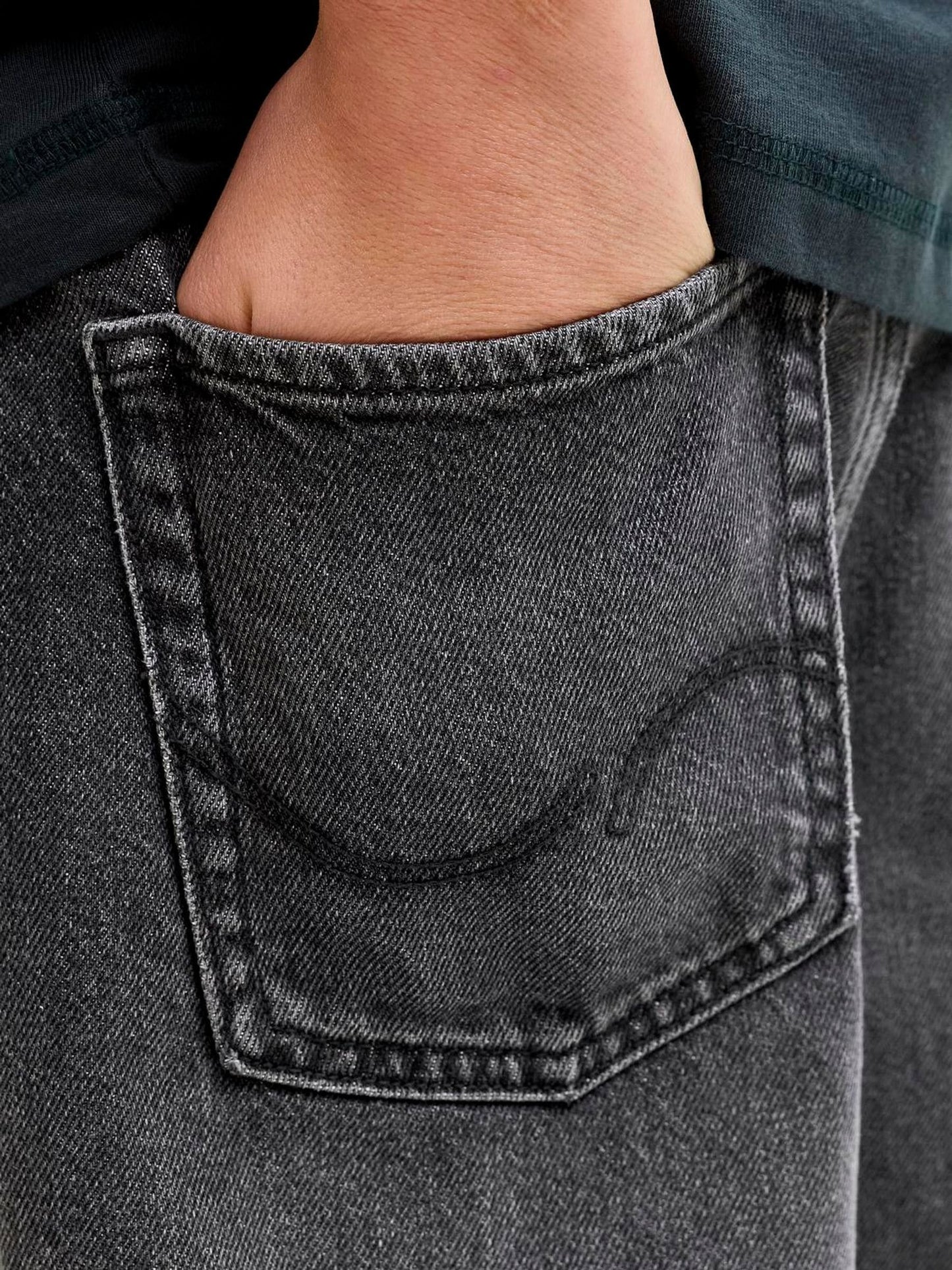 Dsiney Kidz - JACK & JONES Junior Black Baggy Fit Alex Denim Shorts image 5