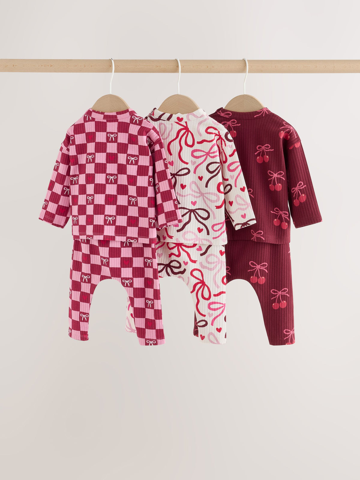 Dsiney Kidz - Burgundy Red Bow Baby Long Sleeve Top And Leggings 6 Piece Set (0mths-2yrs) image 2