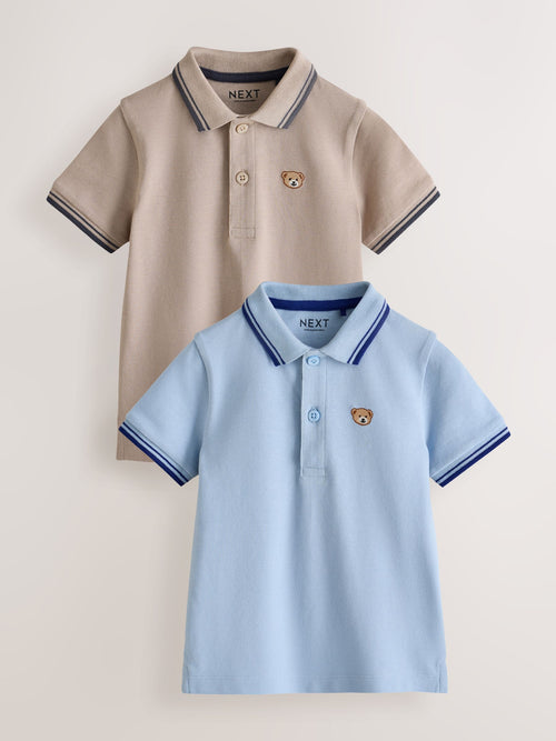 Dsiney Kidz - Blue/Neutral Polo Shirts 2 Pack (3mths-7yrs) image 1