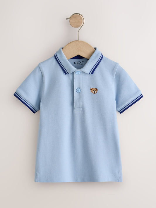 Dsiney Kidz - Blue/Neutral Polo Shirts 2 Pack (3mths-7yrs) image 2