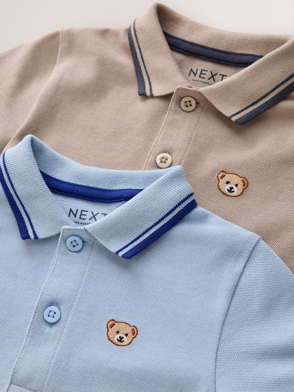 Dsiney Kidz - Blue/Neutral Polo Shirts 2 Pack (3mths-7yrs) image 5