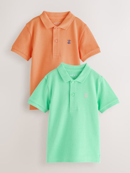 Dsiney Kidz - Green/Orange Polo Shirts 2 Pack (3mths-7yrs) image 1