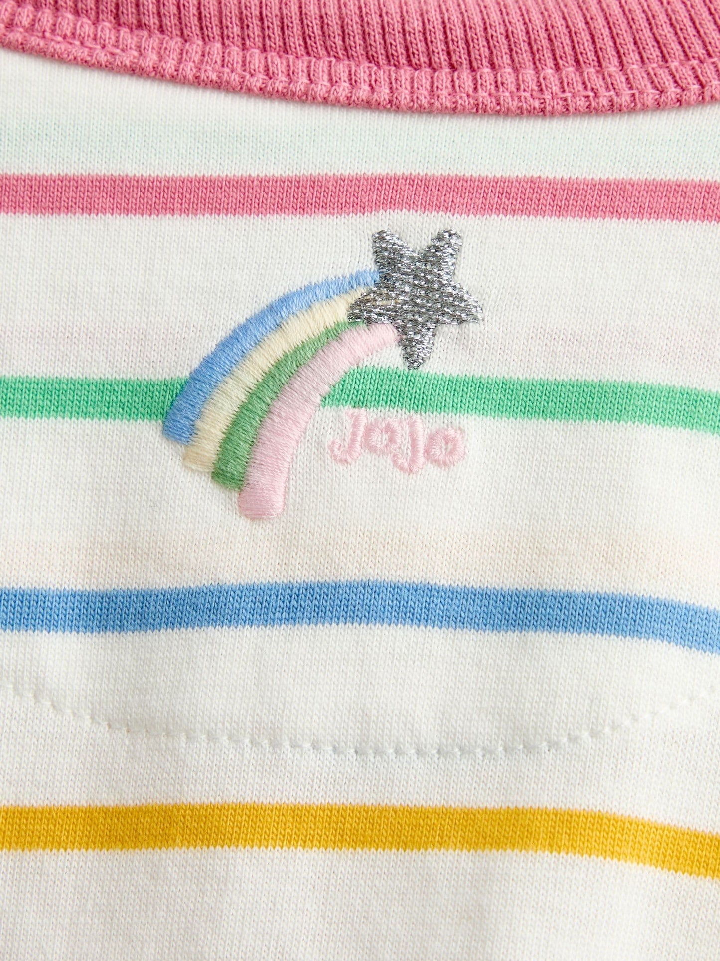 Dsiney Kidz - Jojo Maman Bébé Multicolour Stripe Rosette Appliqué Long Sleeve Top image 4