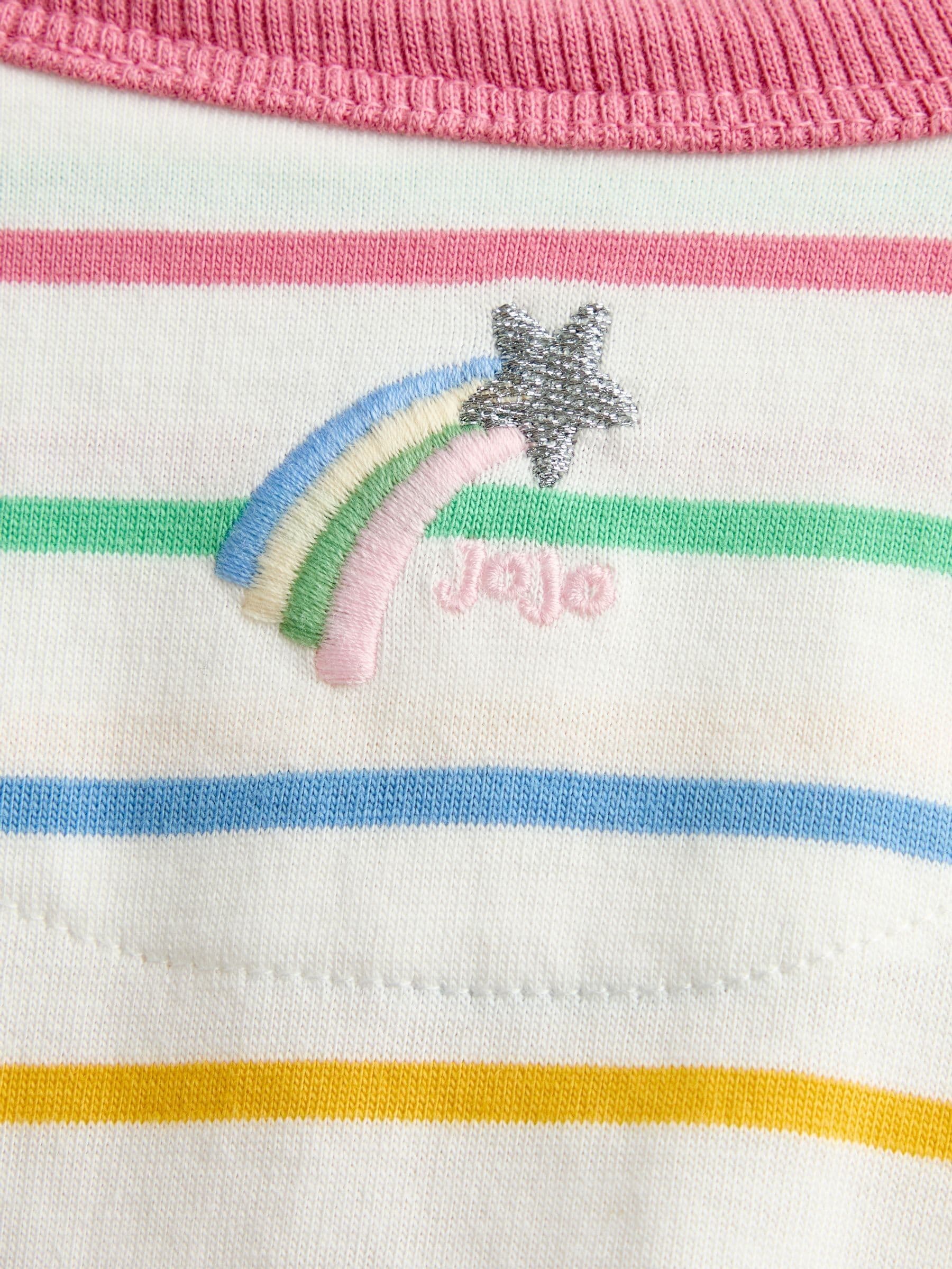 Dsiney Kidz - Jojo Maman Bébé Multicolour Stripe Rosette Appliqué Long Sleeve Top image 4