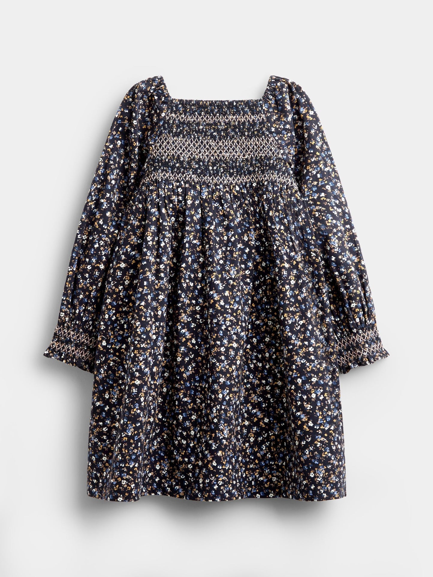 Dsiney Kidz - JoJo Maman Bébé Dark Blue Floral Mini Me Smocked Dress image 1