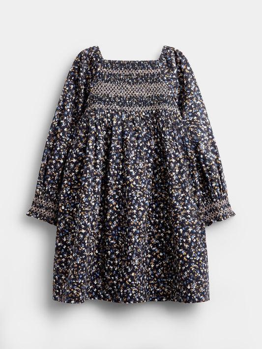 Dsiney Kidz - JoJo Maman Bébé Dark Blue Floral Mini Me Smocked Dress image 1