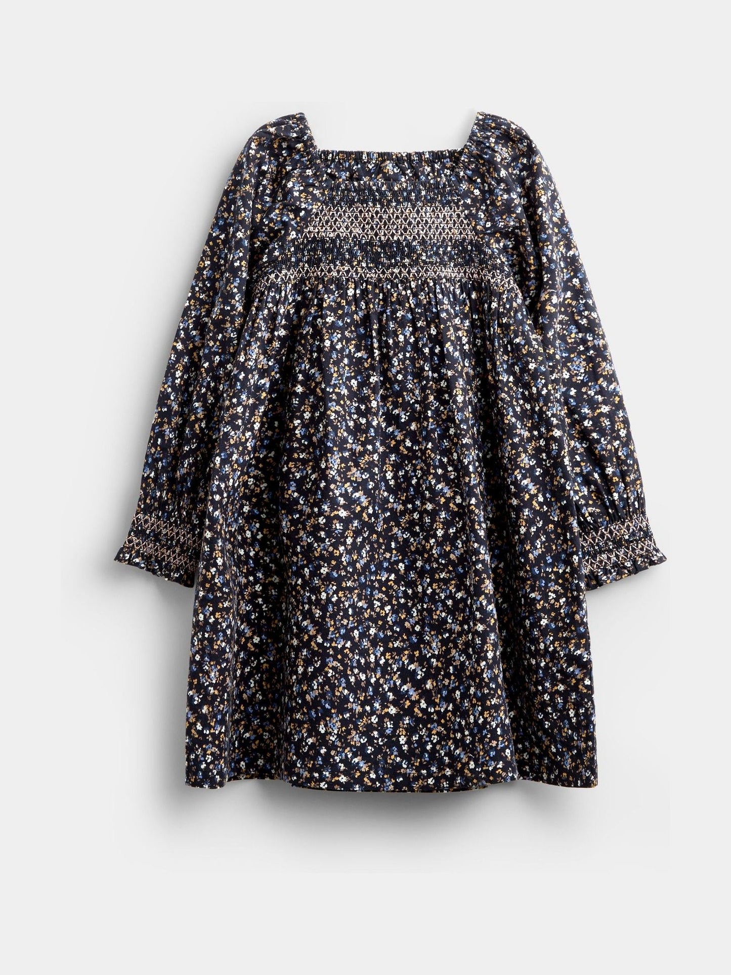 Dsiney Kidz - JoJo Maman Bébé Dark Blue Floral Mini Me Smocked Dress image 2