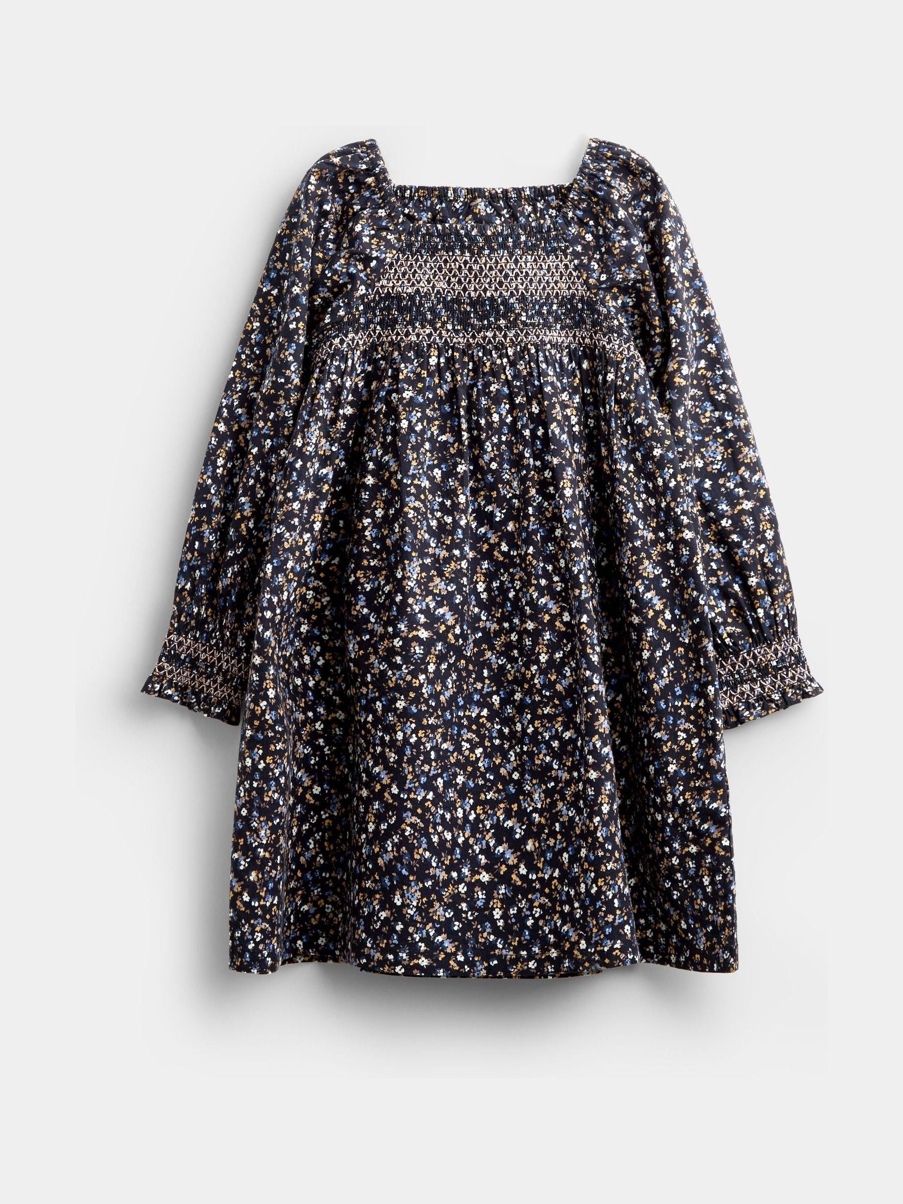 Dsiney Kidz - JoJo Maman Bébé Dark Blue Floral Mini Me Smocked Dress image 2