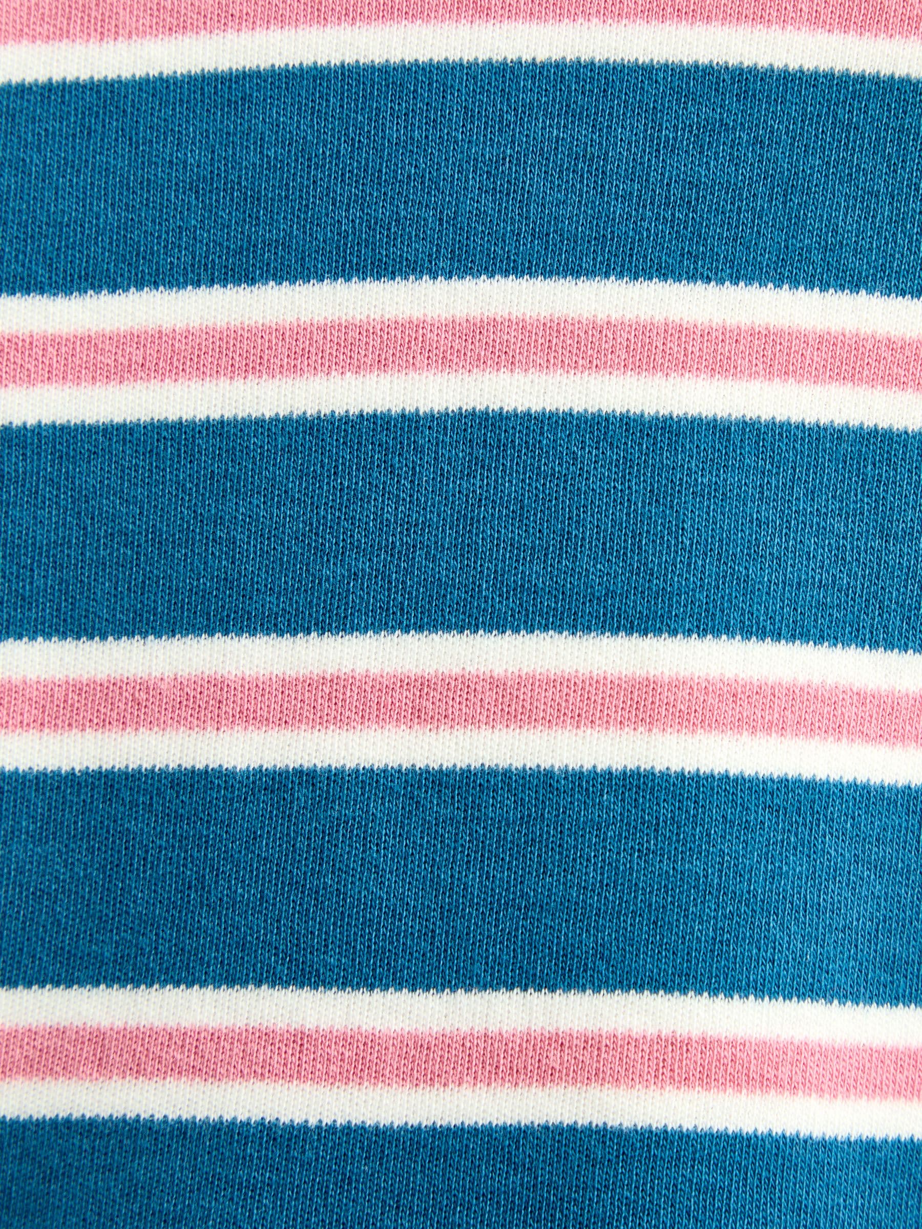 Dsiney Kidz - JoJo Maman Bébé Blue Stripe Long Sleeve Jersey Dress image 4