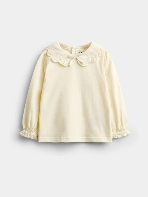 Dsiney Kidz - JoJo Maman Bébé Ivory Broderie Collar Top image 1