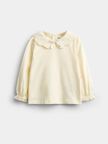 Dsiney Kidz - JoJo Maman Bébé Ivory Broderie Collar Top image 1