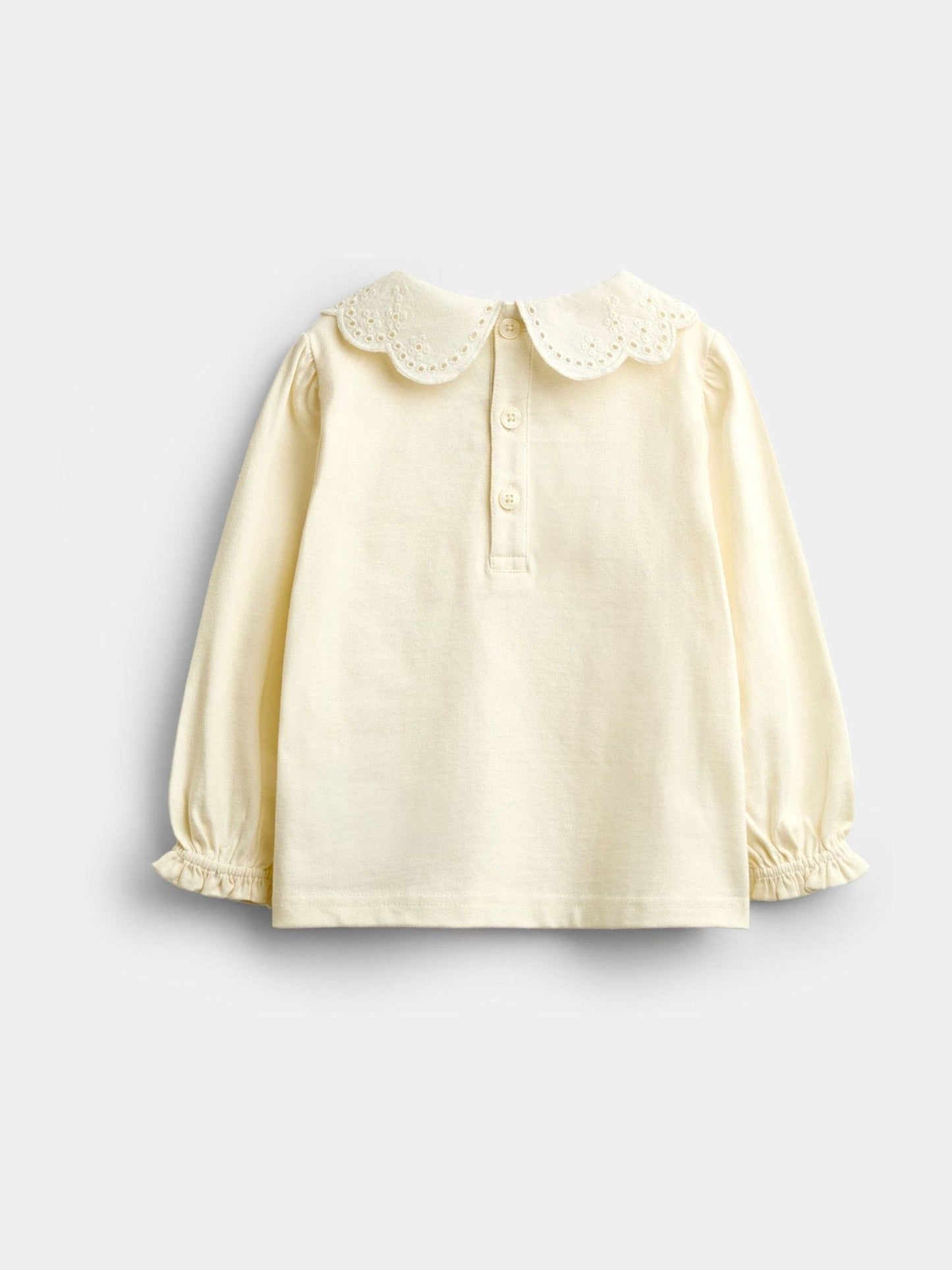 Dsiney Kidz - JoJo Maman Bébé Ivory Broderie Collar Top image 2