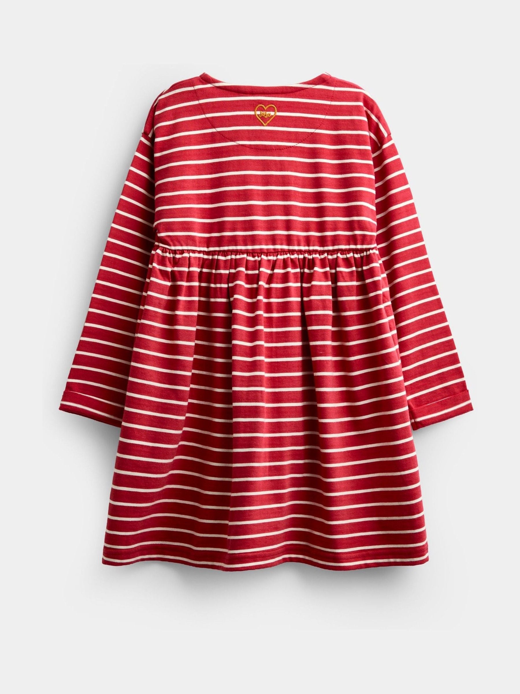 Dsiney Kidz - JoJo Maman Bébé Rust Orange Mushroom Chain Stitch Jersey Dress image 4