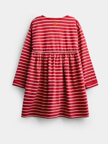 Dsiney Kidz - JoJo Maman Bébé Rust Orange Mushroom Chain Stitch Jersey Dress image 4