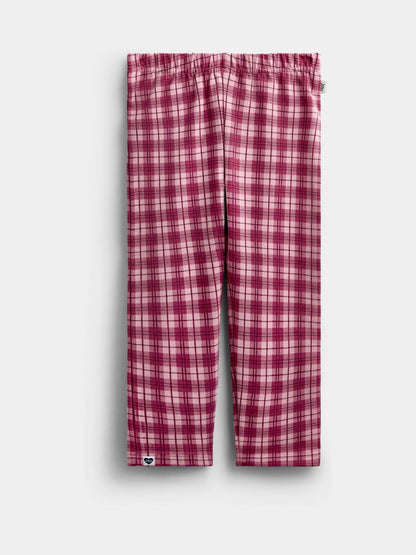 JoJo Maman Bébé Blue Marl Cherry Gingham 2 -Pack Appliqué & Check Leggings - image 2