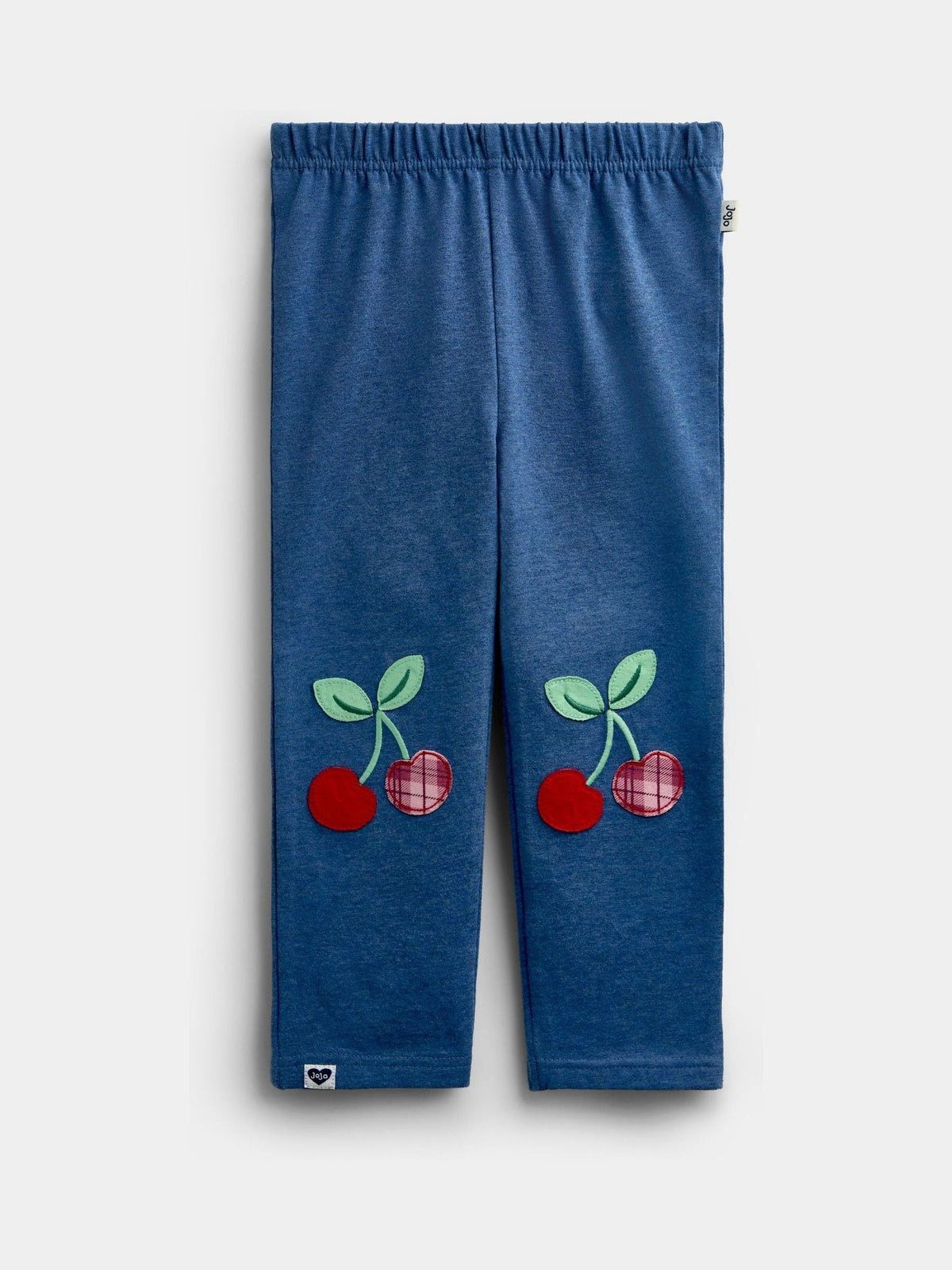 JoJo Maman Bébé Blue Marl Cherry Gingham 2 -Pack Appliqué & Check Leggings - image 3