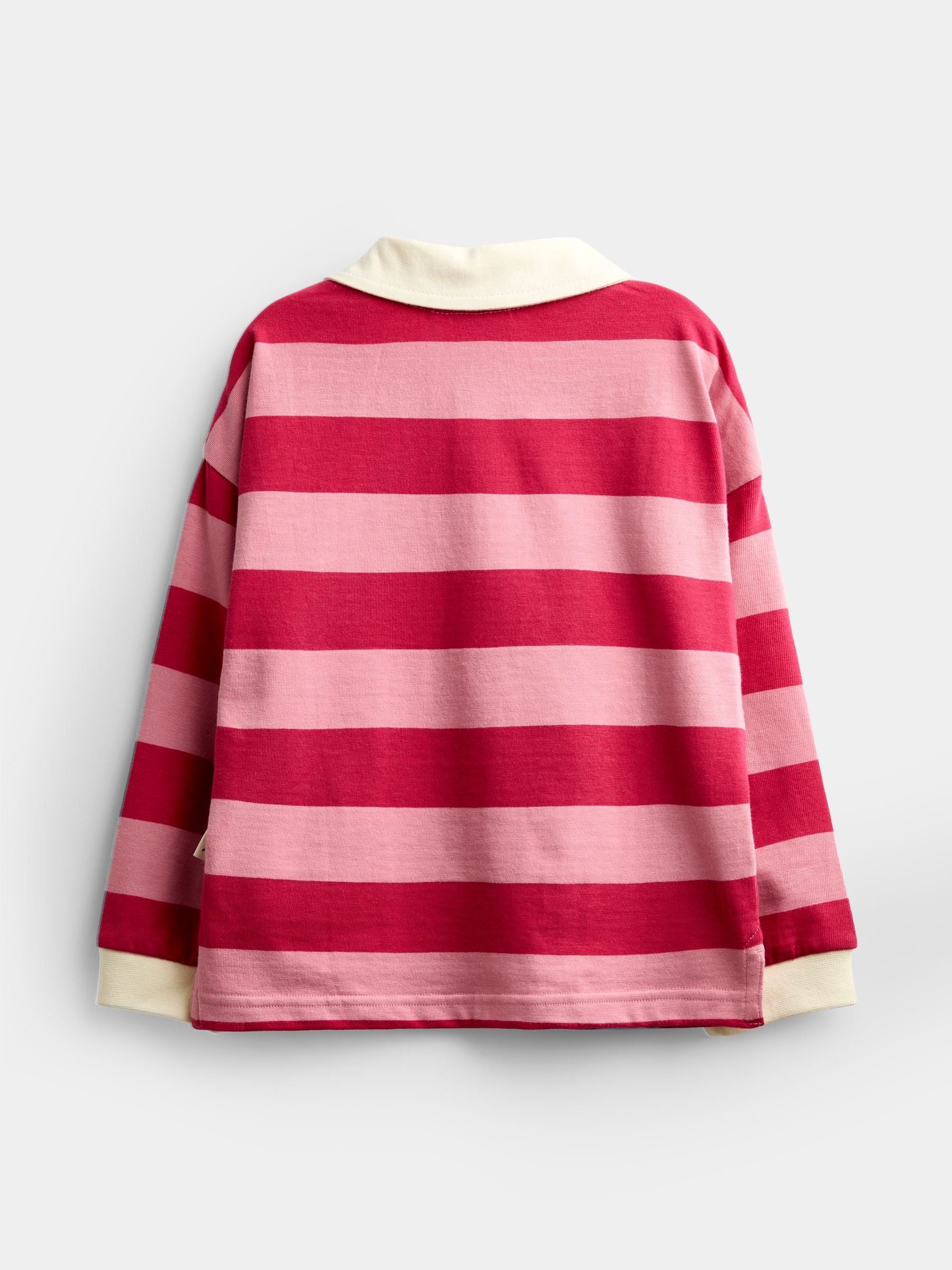 Dsiney Kidz - JoJo Maman Bébé Pink Stripe Appliqué Rugby Shirt image 3
