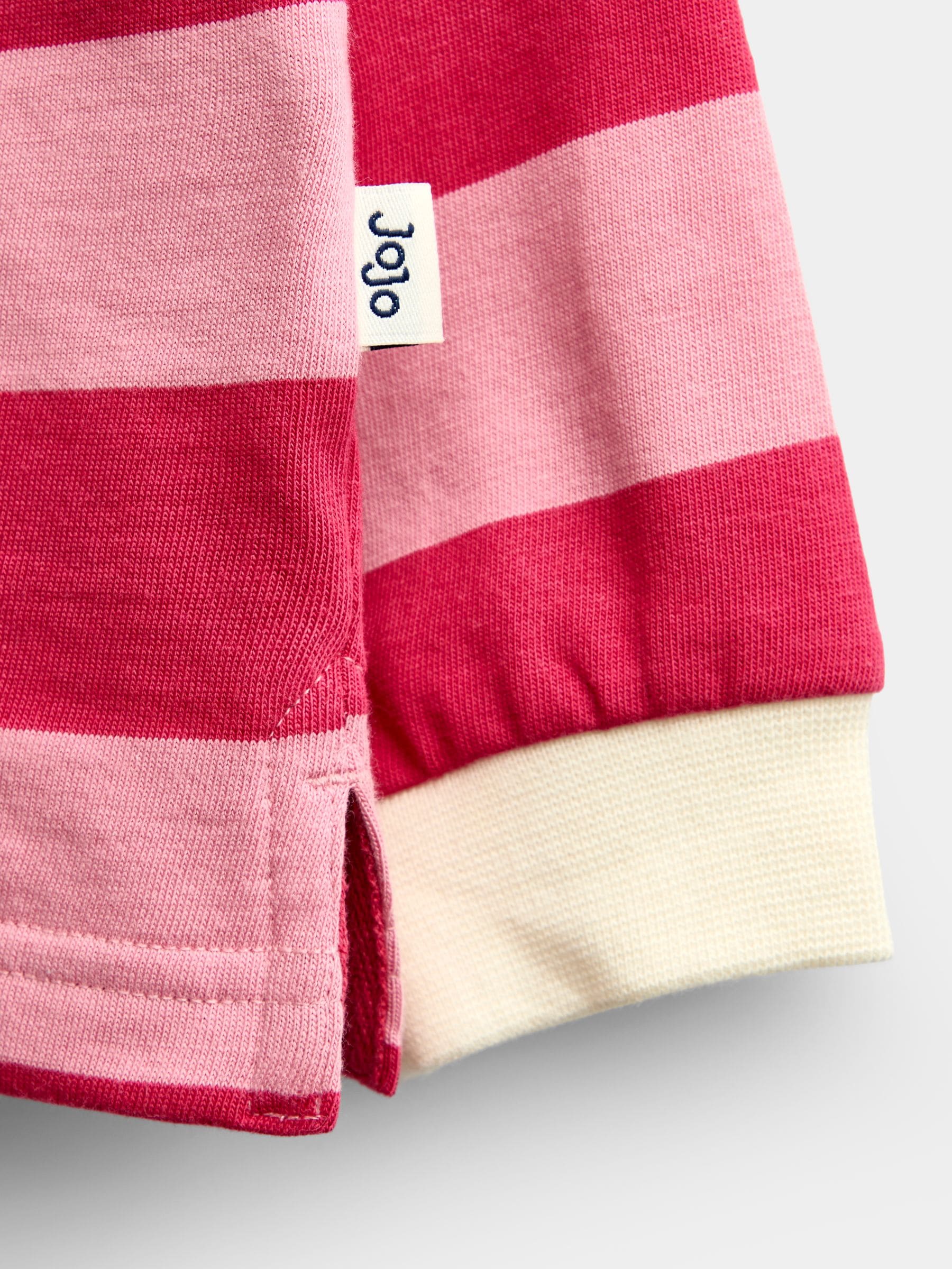 Dsiney Kidz - JoJo Maman Bébé Pink Stripe Appliqué Rugby Shirt image 4