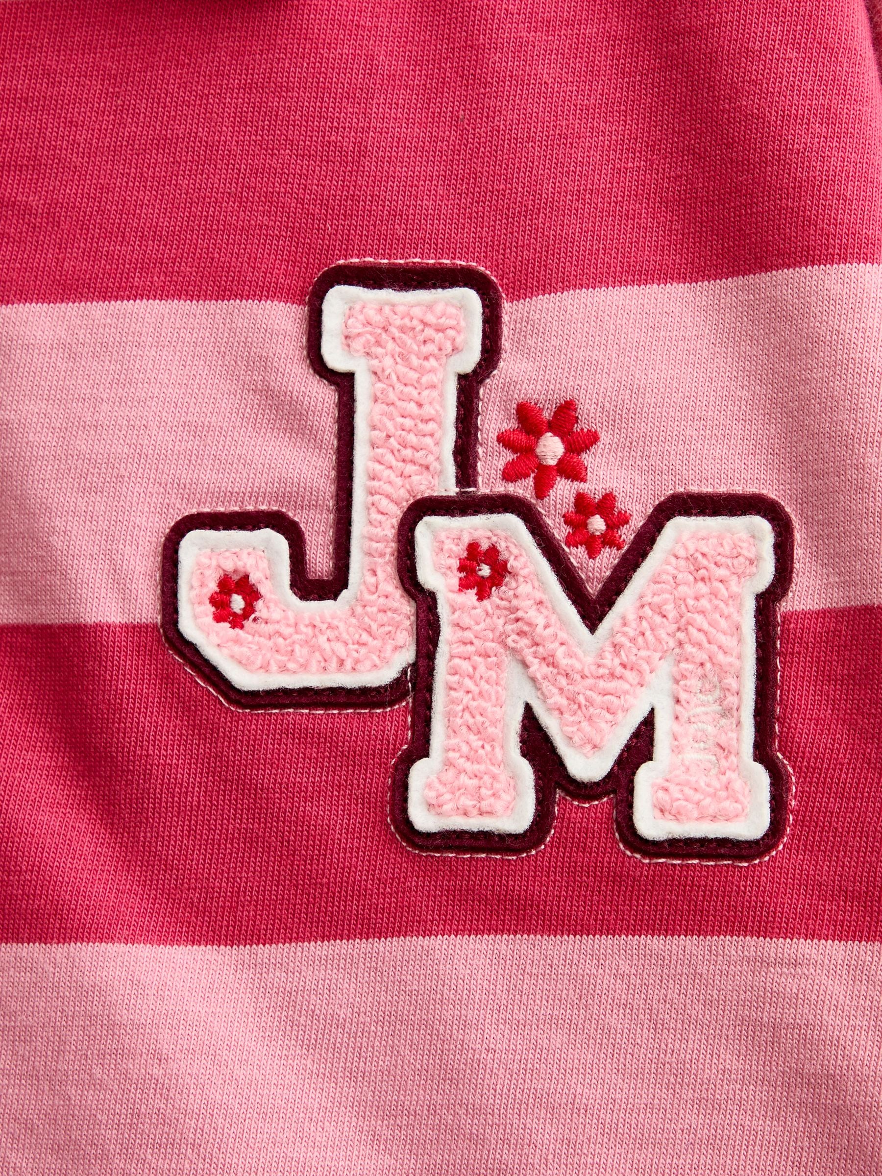 Dsiney Kidz - JoJo Maman Bébé Pink Stripe Appliqué Rugby Shirt image 5