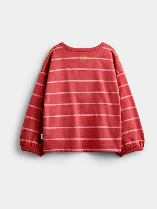 Dsiney Kidz - JoJo Maman Bébé Mid Orange Pumpkin Appliqué Striped Top image 2