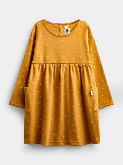 Dsiney Kidz - Jojo Maman Bébé Mustard Yellow Spot Jersey Dress image 1
