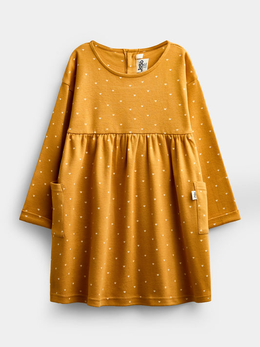 Dsiney Kidz - Jojo Maman Bébé Mustard Yellow Spot Jersey Dress image 1
