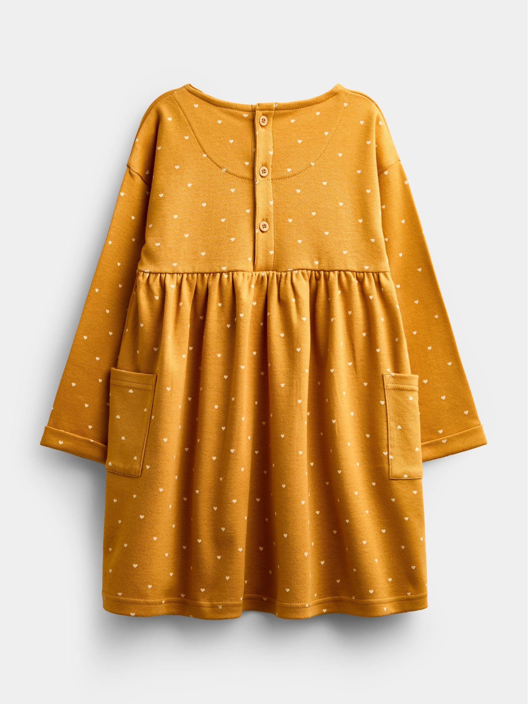 Dsiney Kidz - Jojo Maman Bébé Mustard Yellow Spot Jersey Dress image 2