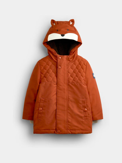 JoJo Maman Bébé Orange Fox Parka Jacket - image 2