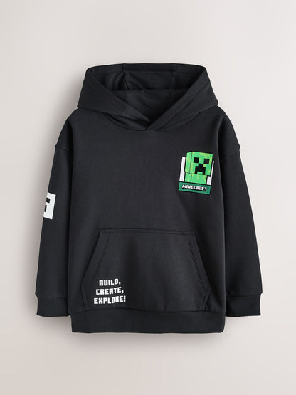 Black Back Print Minecraft Hoodie (3-16yrs) - image 1