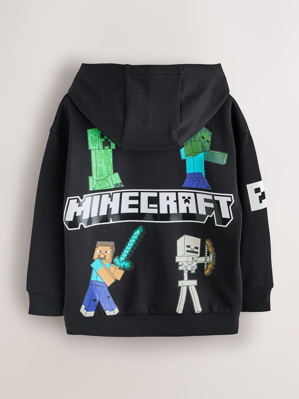 Black Back Print Minecraft Hoodie (3-16yrs) - image 2