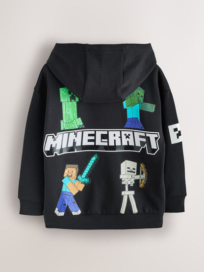 Black Back Print Minecraft Hoodie (3-16yrs) - image 2