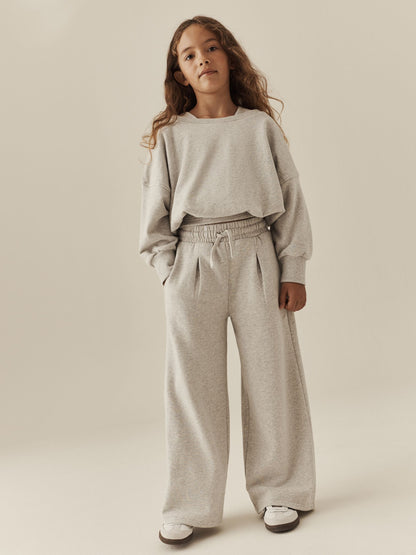 Grey Marl Off Shoulder Sweatshirt and Joggers Set (3-16yrs) - image 1