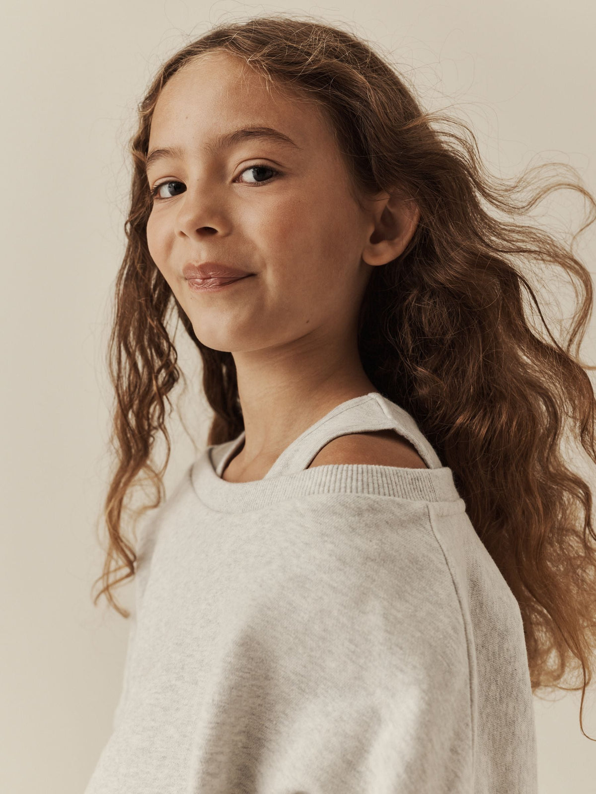 Grey Marl Off Shoulder Sweatshirt and Joggers Set (3-16yrs) - image 2