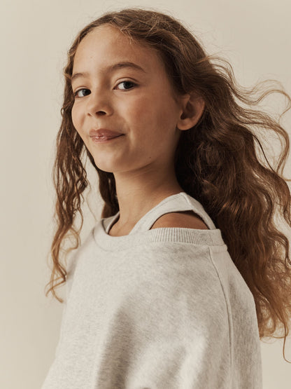 Grey Marl Off Shoulder Sweatshirt and Joggers Set (3-16yrs) - image 2