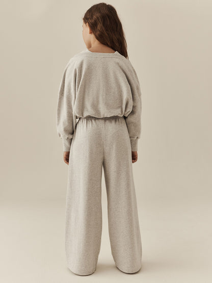 Grey Marl Off Shoulder Sweatshirt and Joggers Set (3-16yrs) - image 3