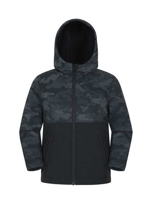 Dsiney Kidz - Mountain Warehouse Grey Exodus Kids Printed Water-Resistant Softshell Jacket image 1