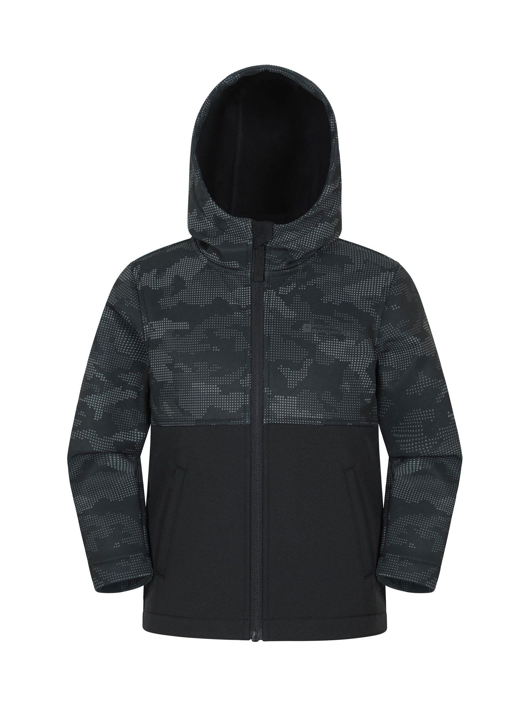 Dsiney Kidz - Mountain Warehouse Grey Exodus Kids Printed Water-Resistant Softshell Jacket image 1