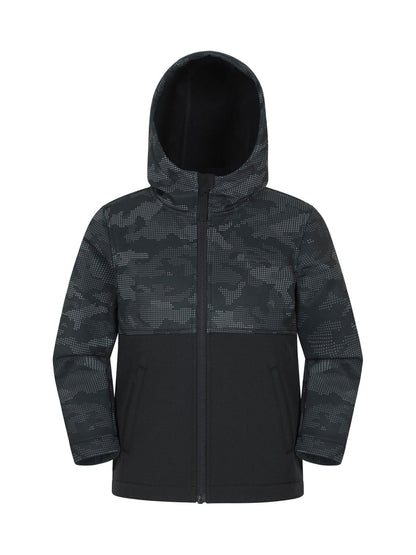 Dsiney Kidz - Mountain Warehouse Grey Exodus Kids Printed Water-Resistant Softshell Jacket image 1