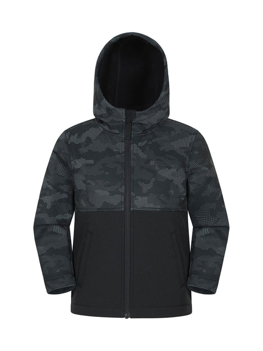 Dsiney Kidz - Mountain Warehouse Grey Exodus Kids Printed Water-Resistant Softshell Jacket image 1